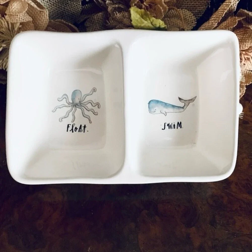 Rae‎ Dunn Ocean Whale & Octopus Double Tray